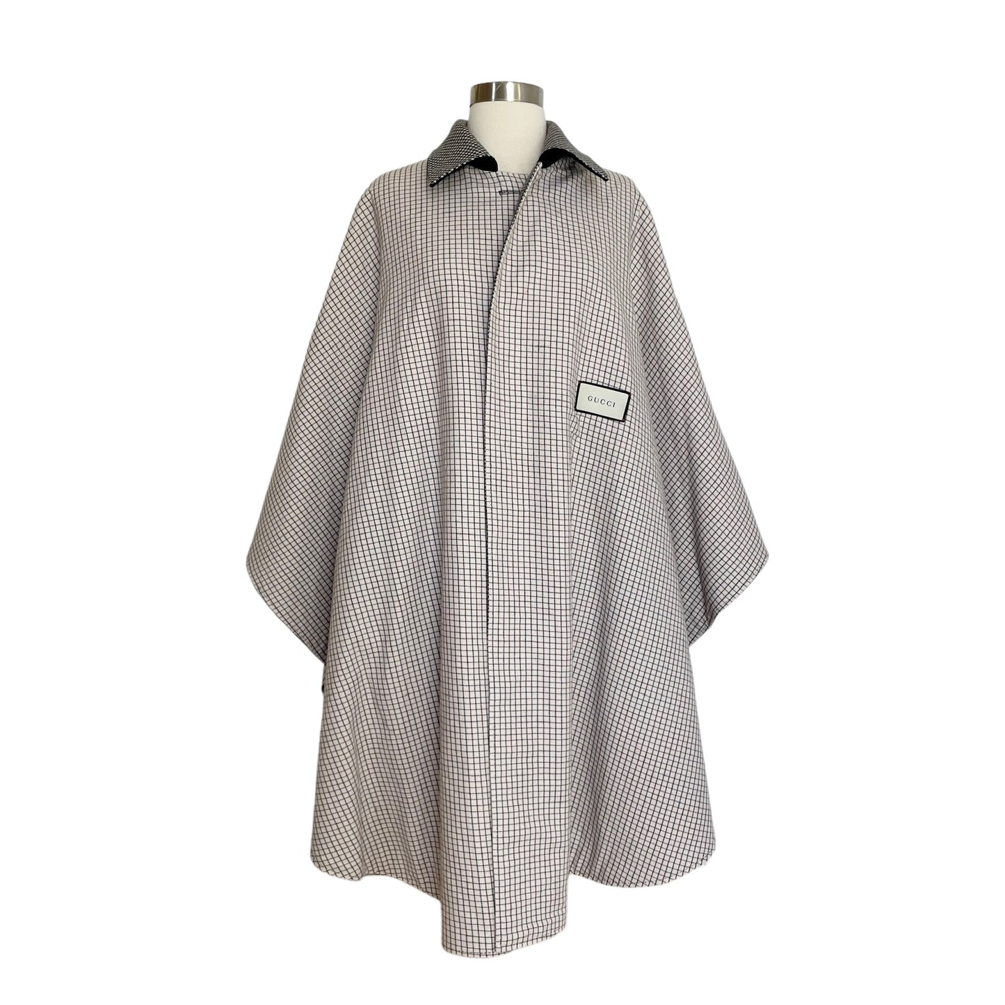 Houndstooth & Plaid Reversible Cape - 44