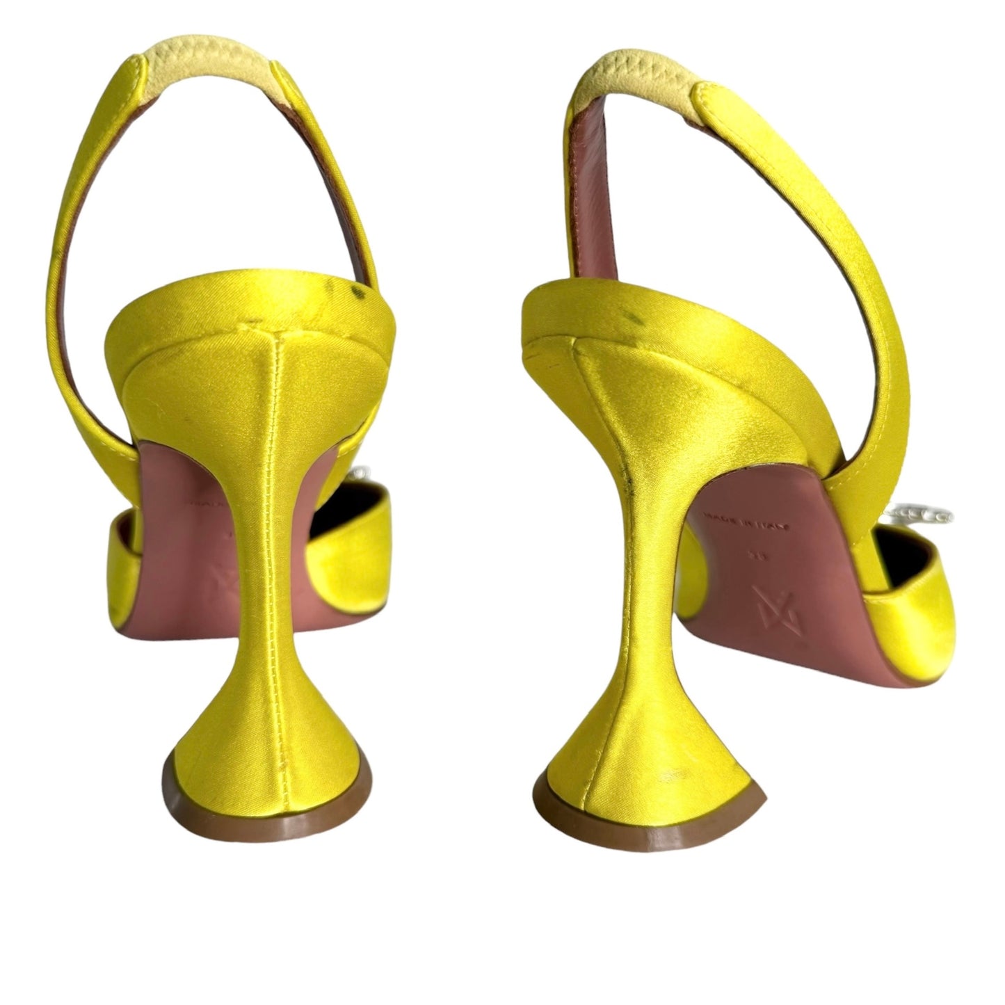 Crystal Leather Heels - 8