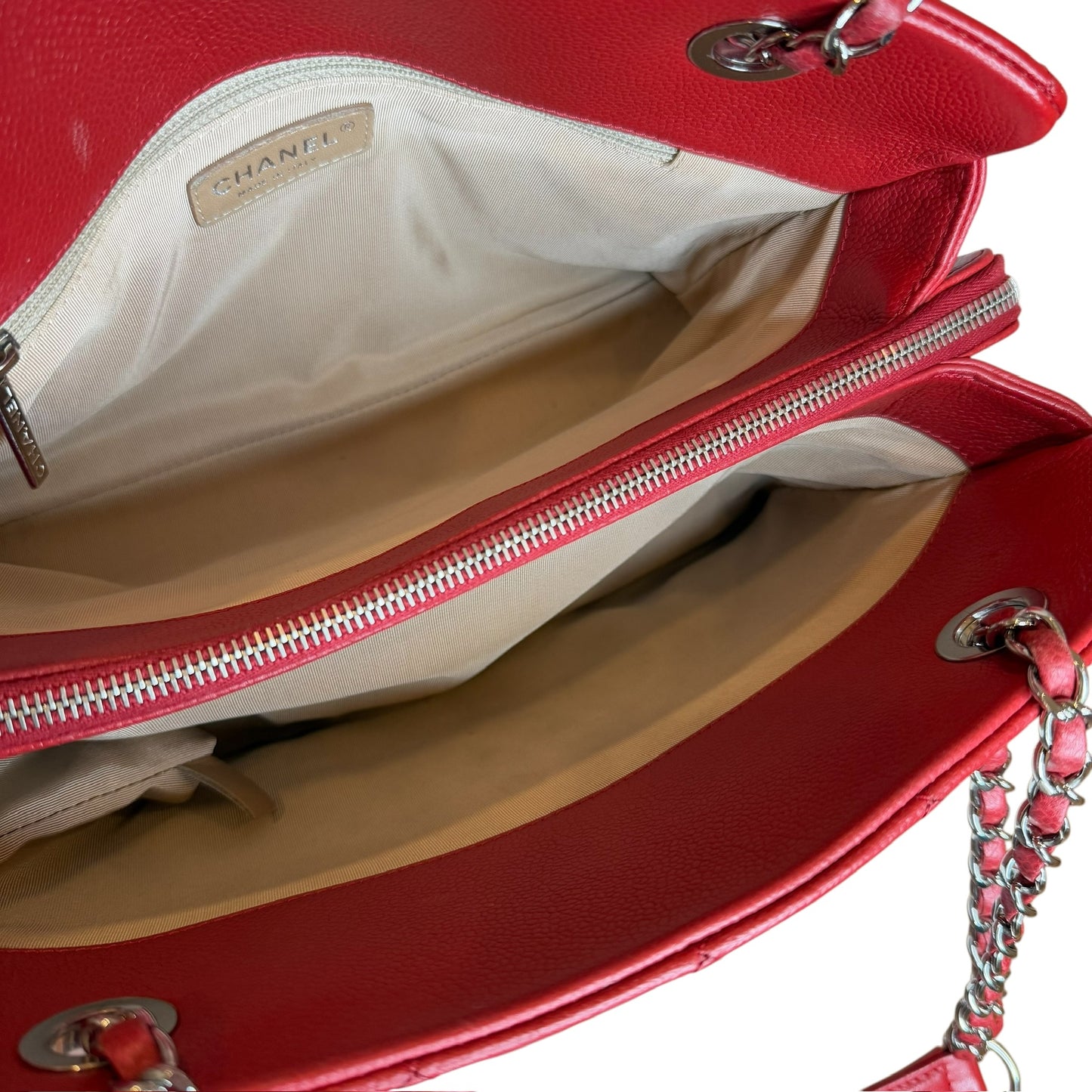 Red Caviar Leather Tote