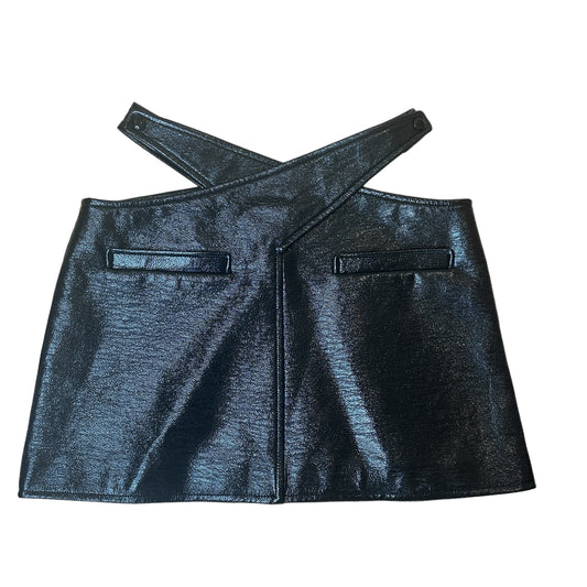 Black Patent Mini Skirt - M