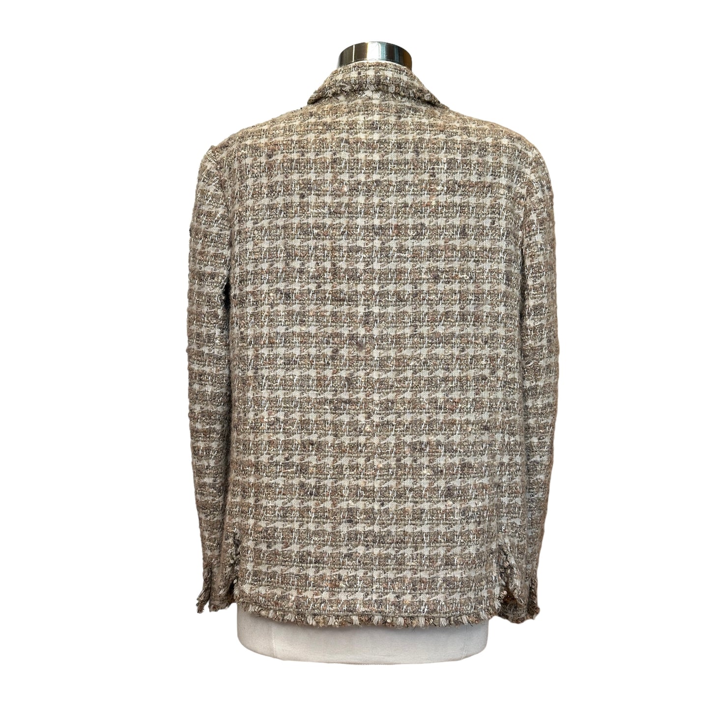 Beige & Gold Tweed Blazer - L