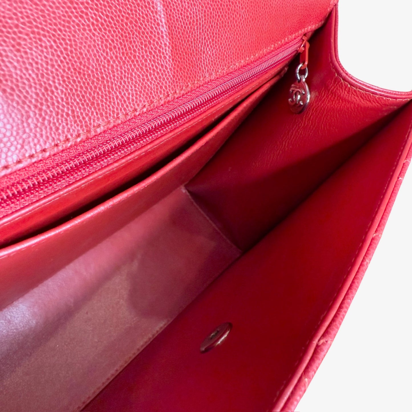 Red Caviar Top Handle Bag