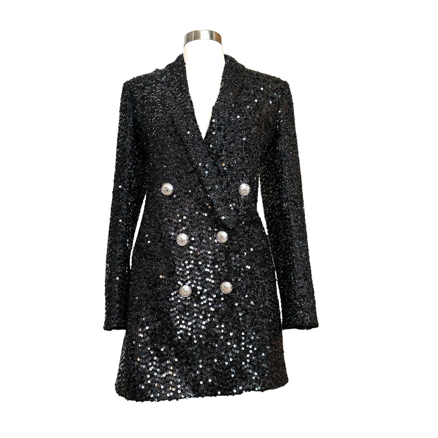 Black Sequins Blazer/Dress - S