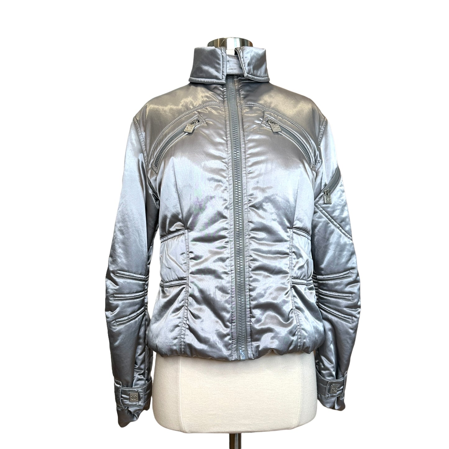 Silver Bomber Jacket - M/L