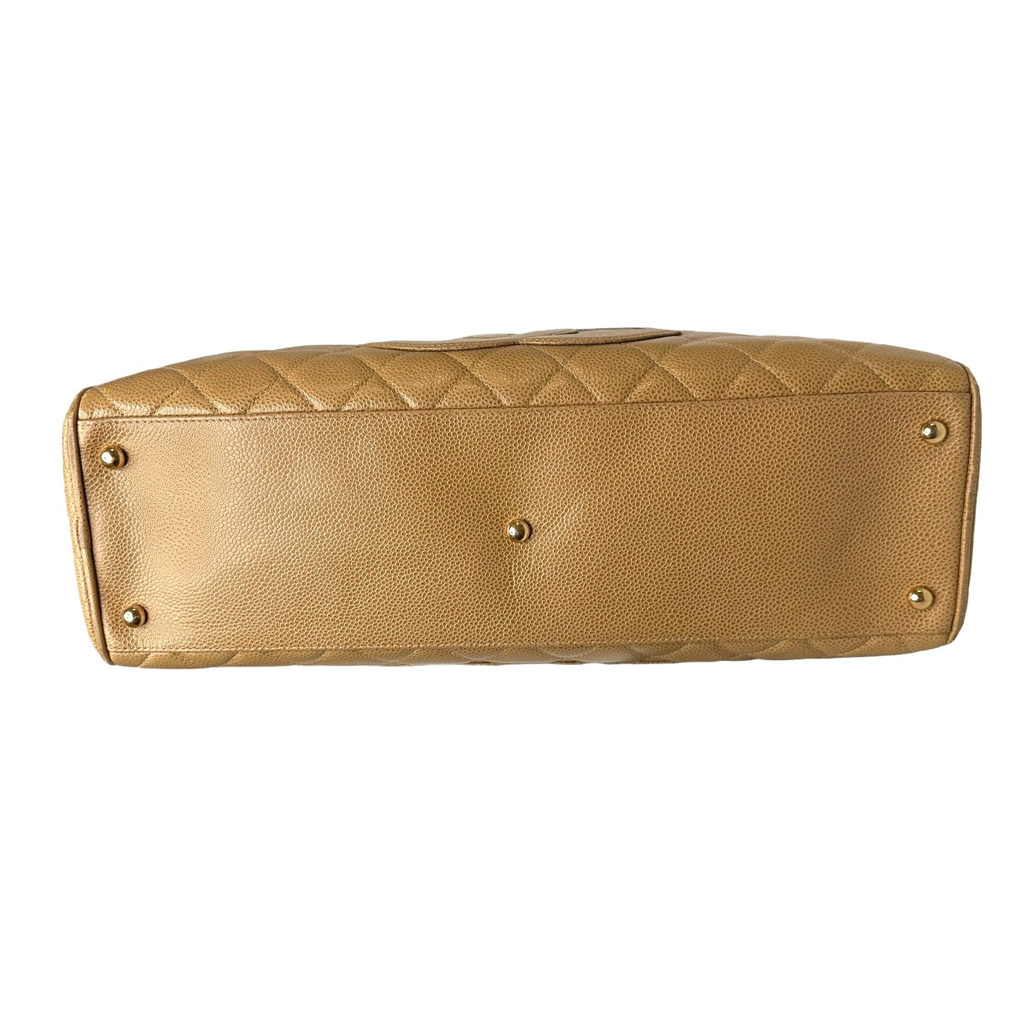 Camel Caviar Bowler Bag