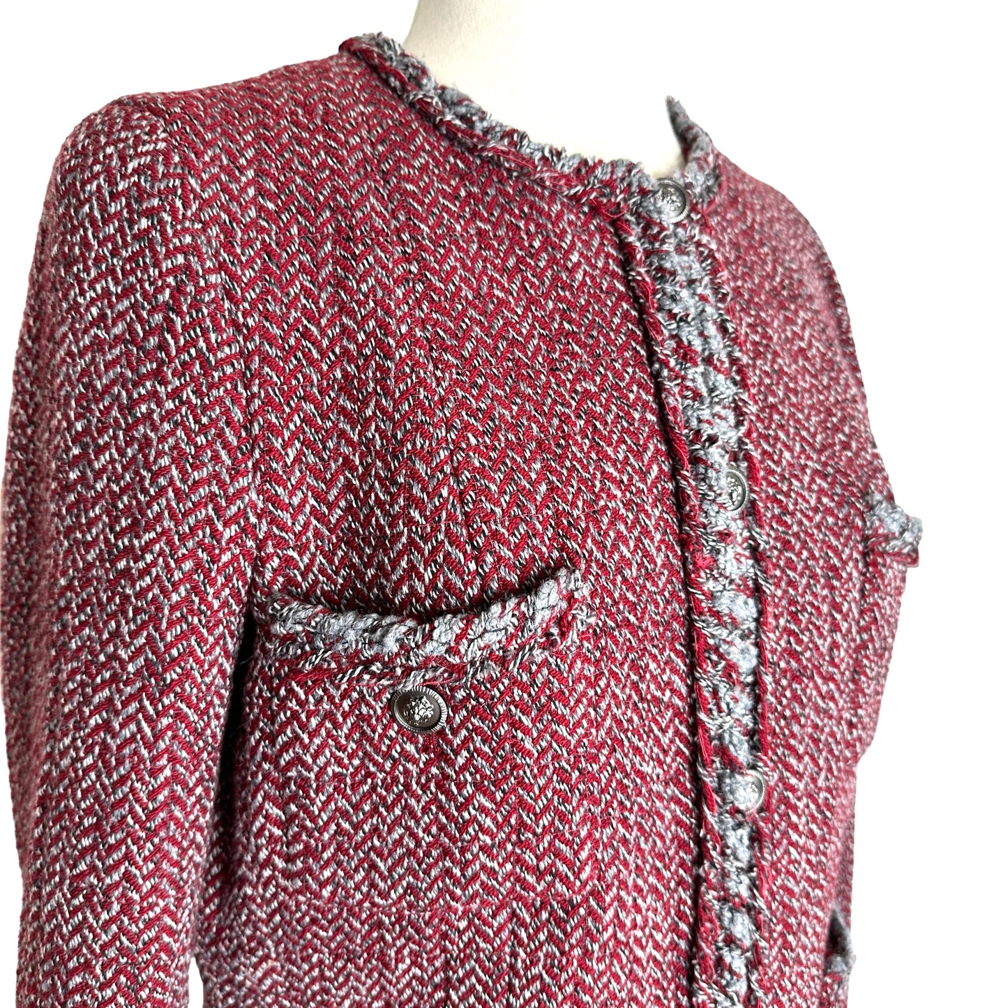 Red Tweed Jacket - M