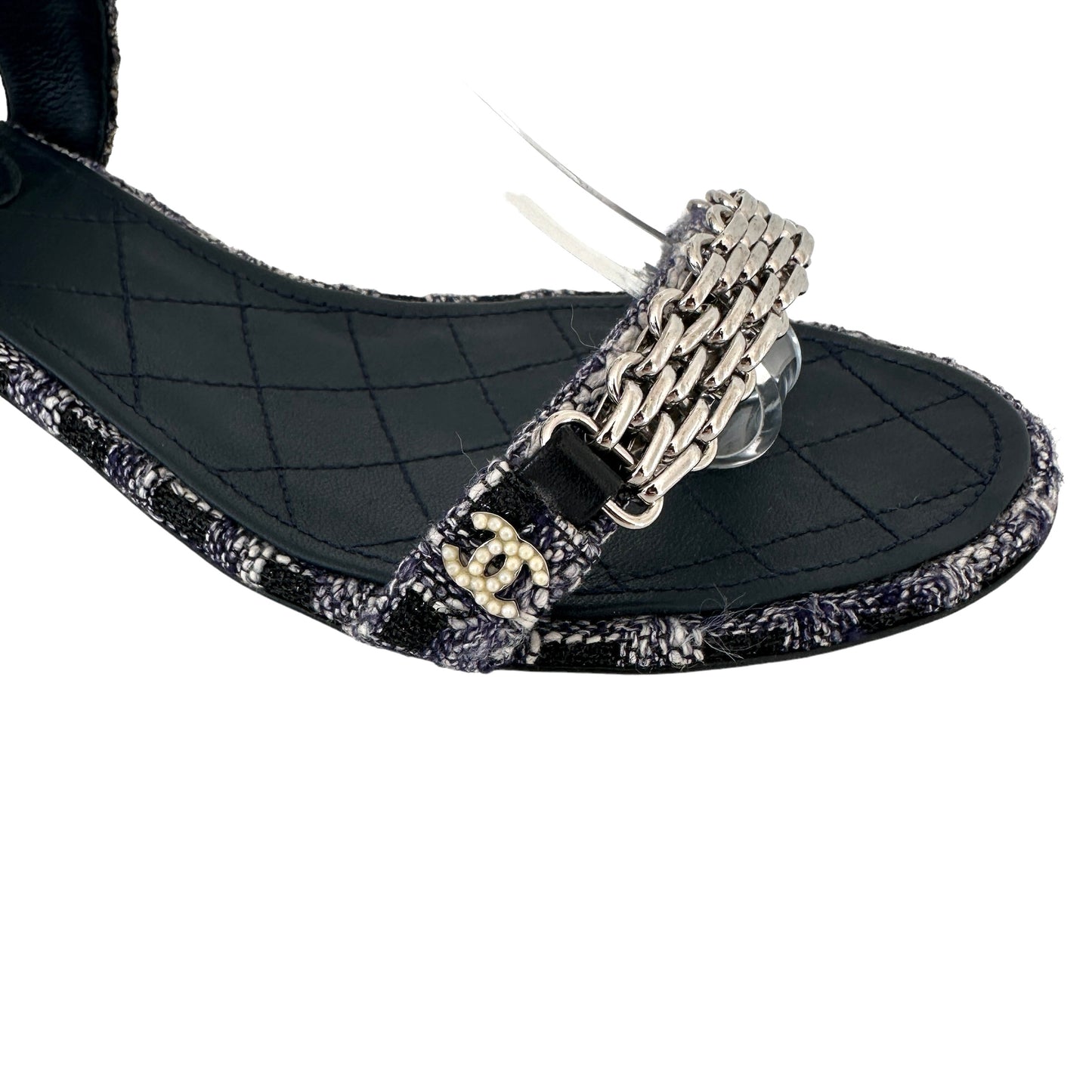 Tweed Logo Sandals - 7.5