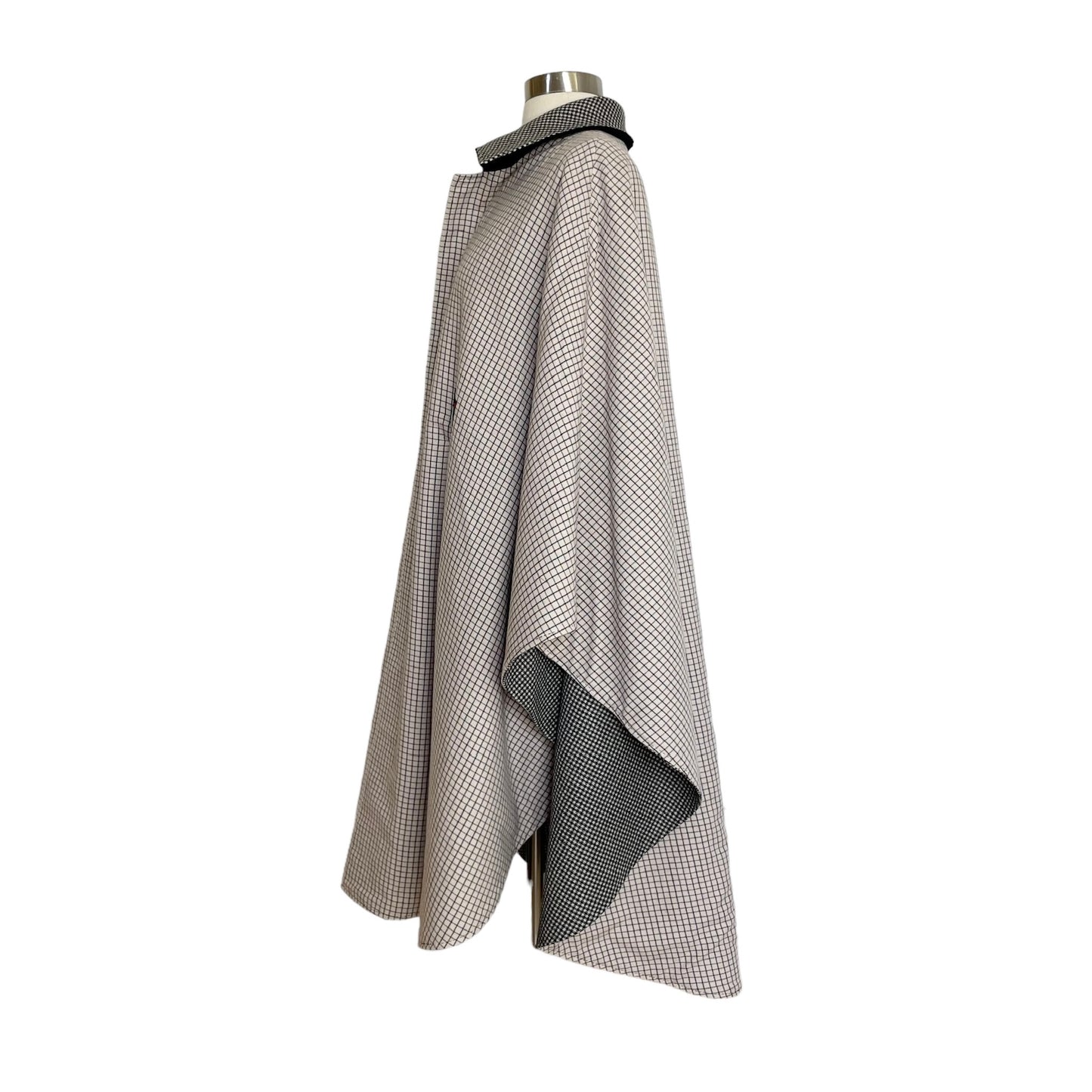 Houndstooth & Plaid Reversible Cape - 44
