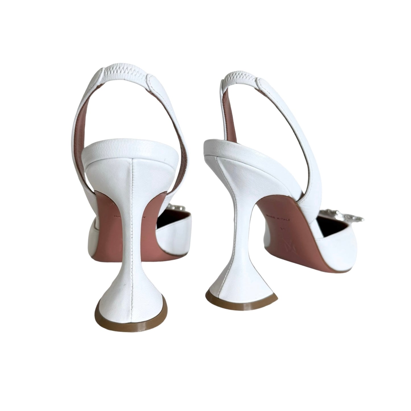 Crystal Leather Heels - 8