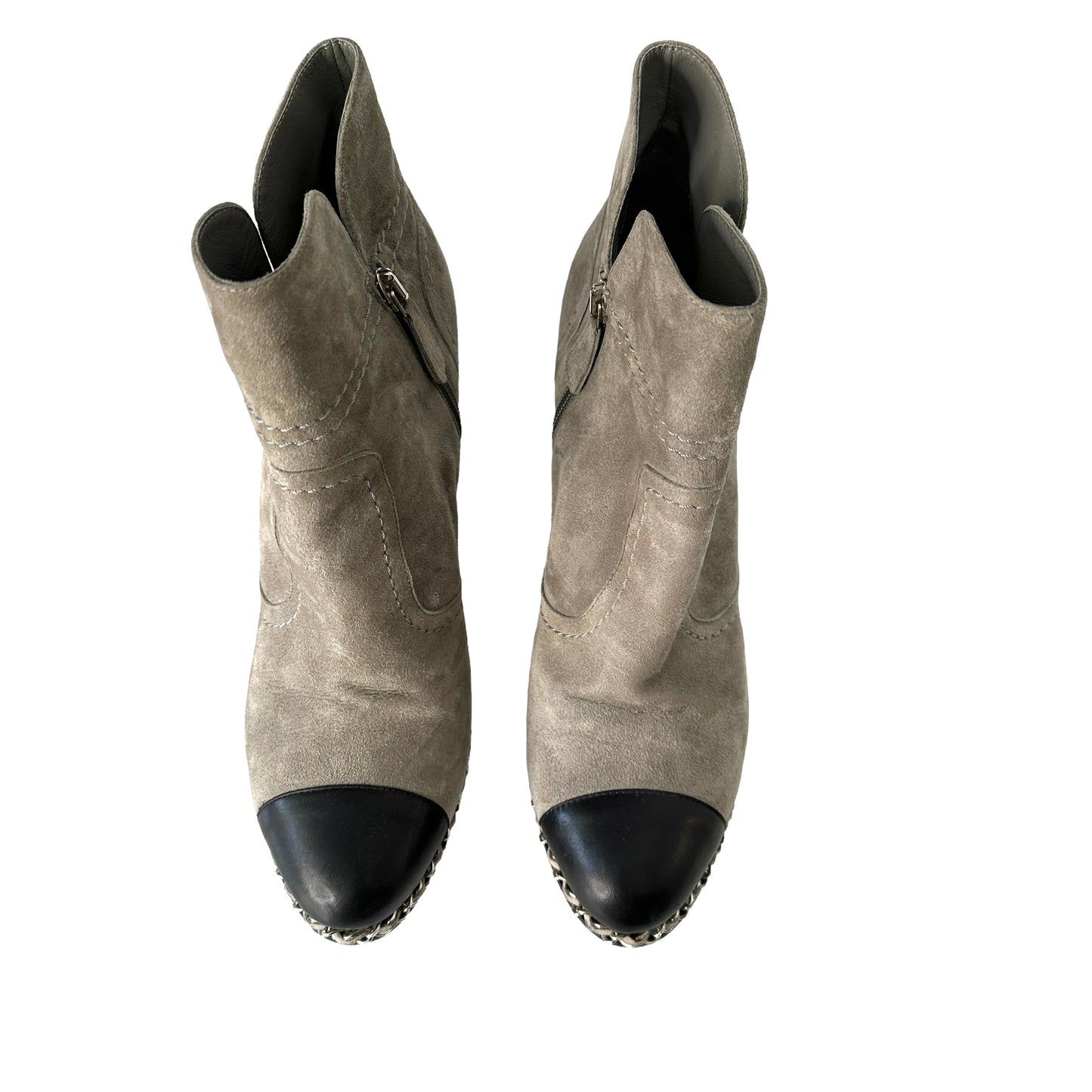 Grey & Black Chain Boots - 9