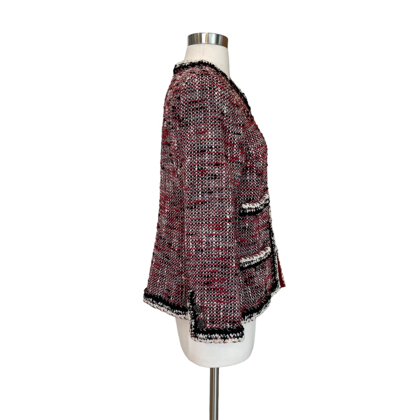 Red and Black Tweed Jacket - S