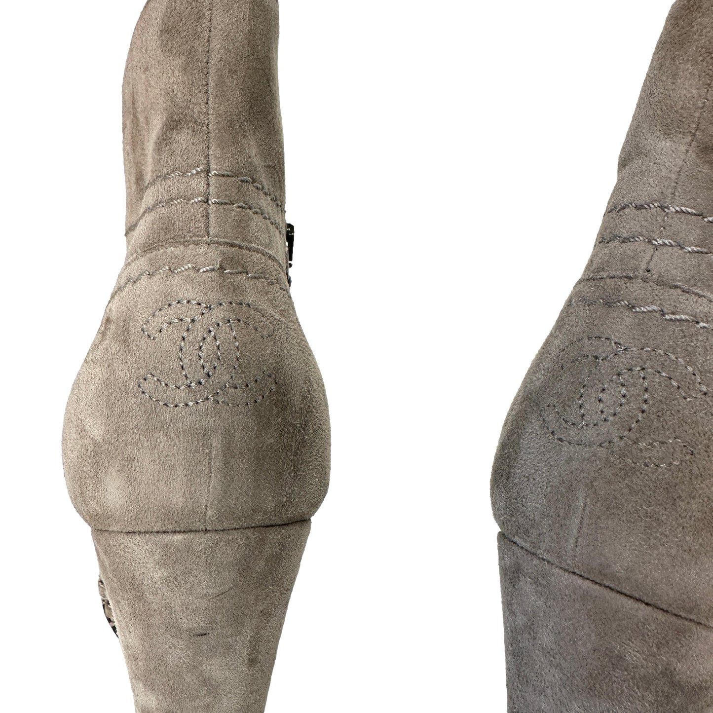 Grey & Black Chain Boots - 9