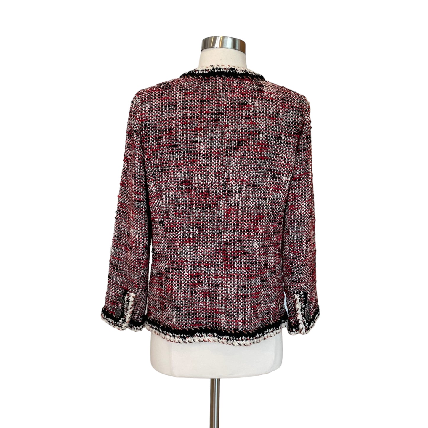 Red and Black Tweed Jacket - S