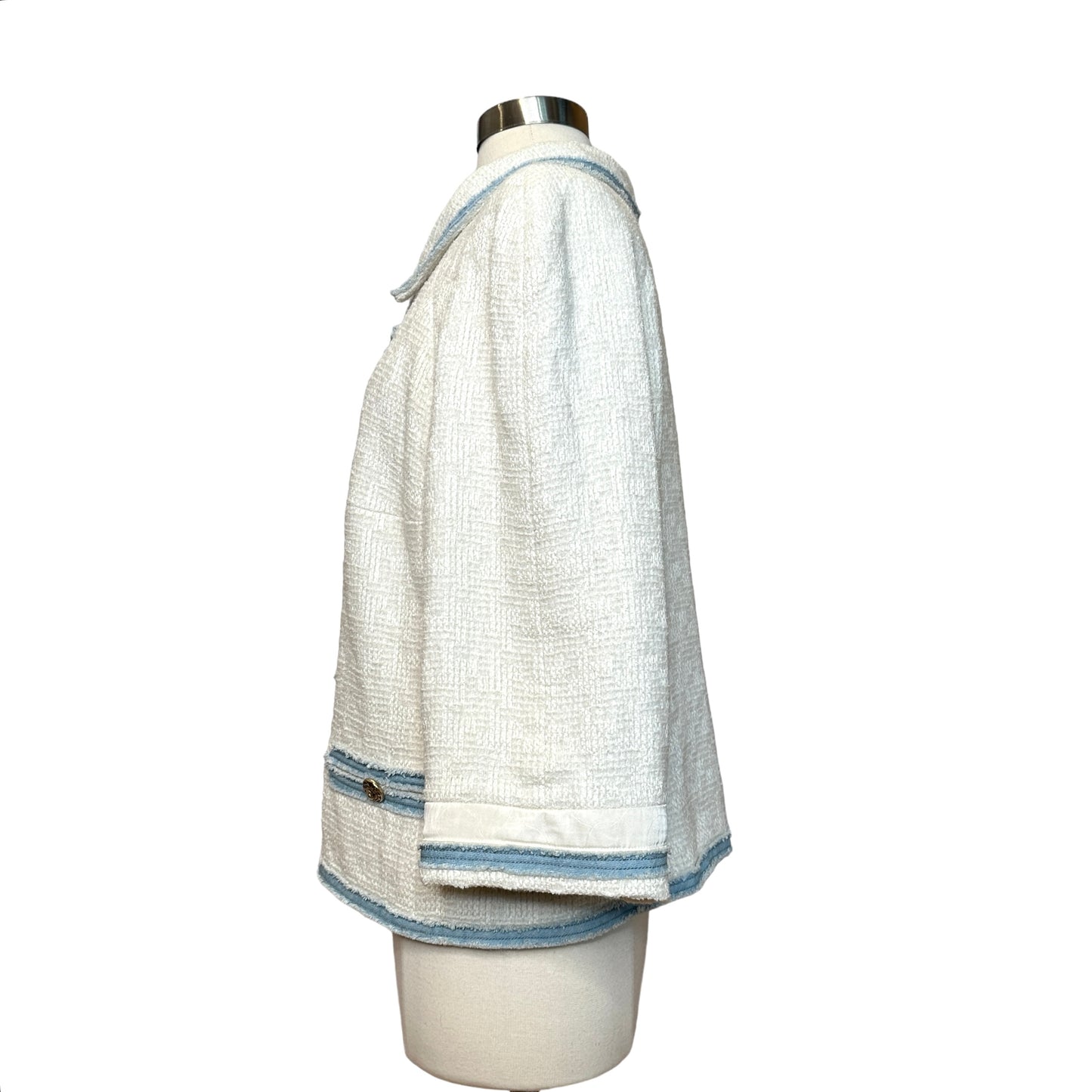 White & Denim Jacket - XL