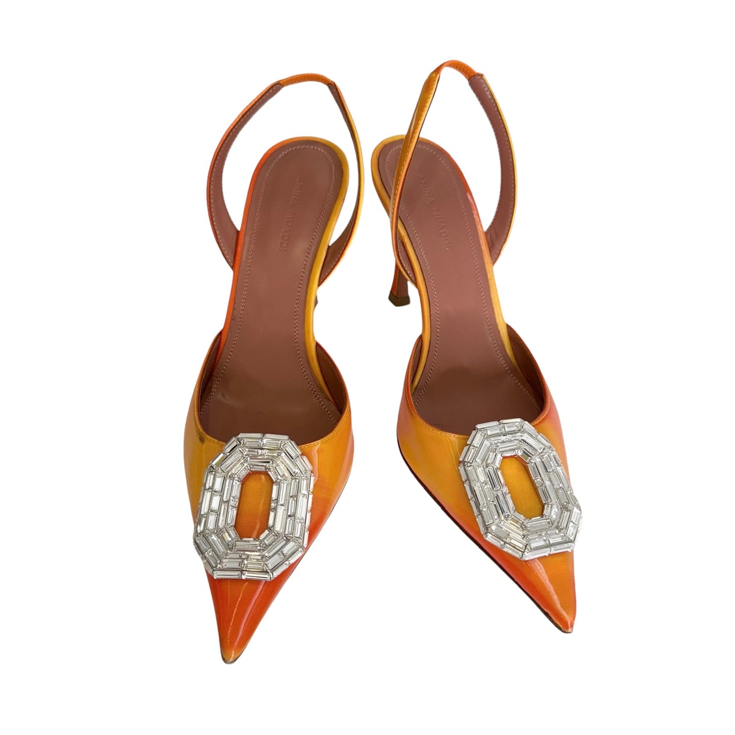 Crystal Leather Heels - 7.5