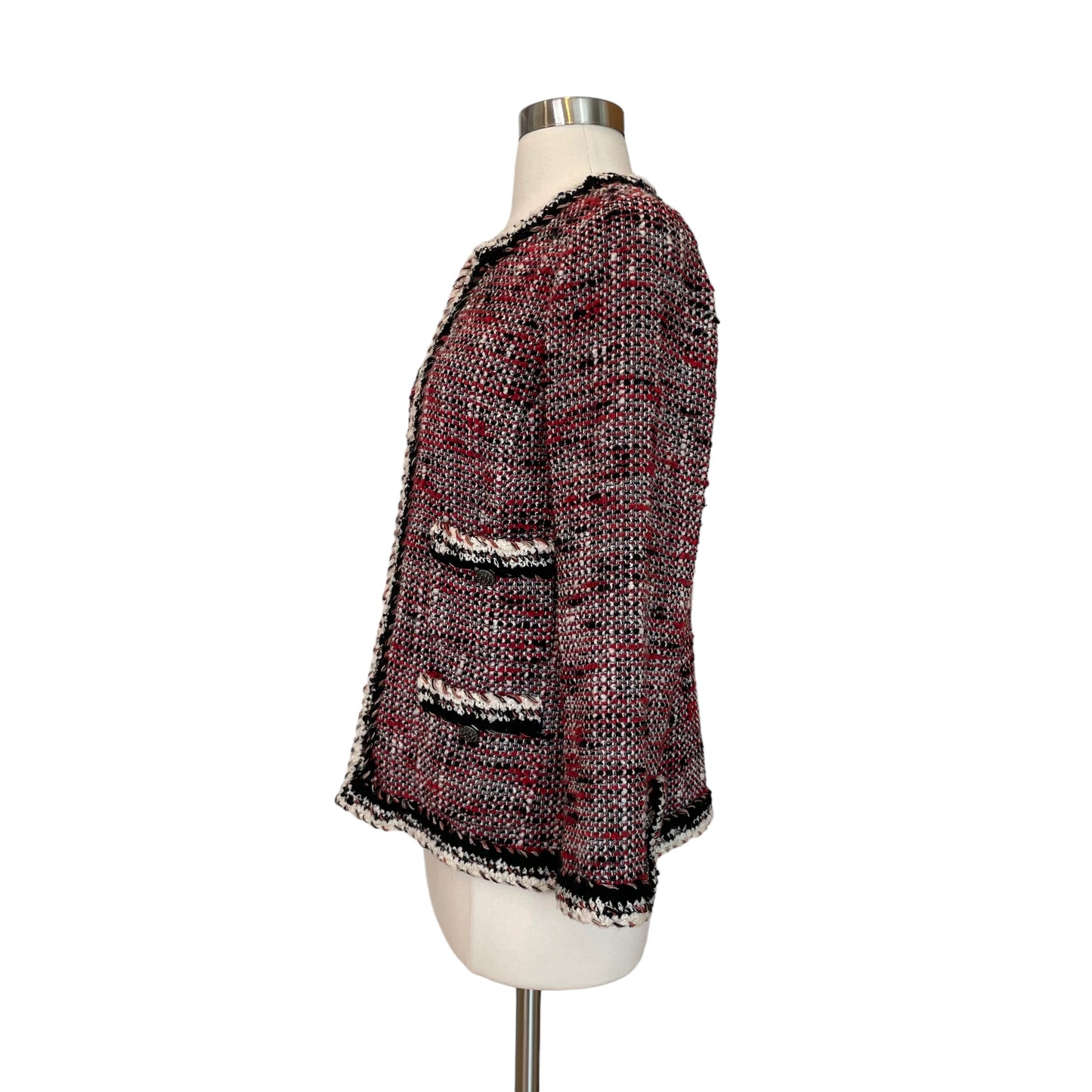Red and Black Tweed Jacket - S
