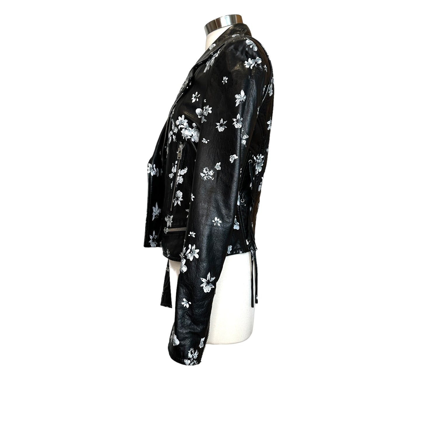 Floral Leather Jacket - S