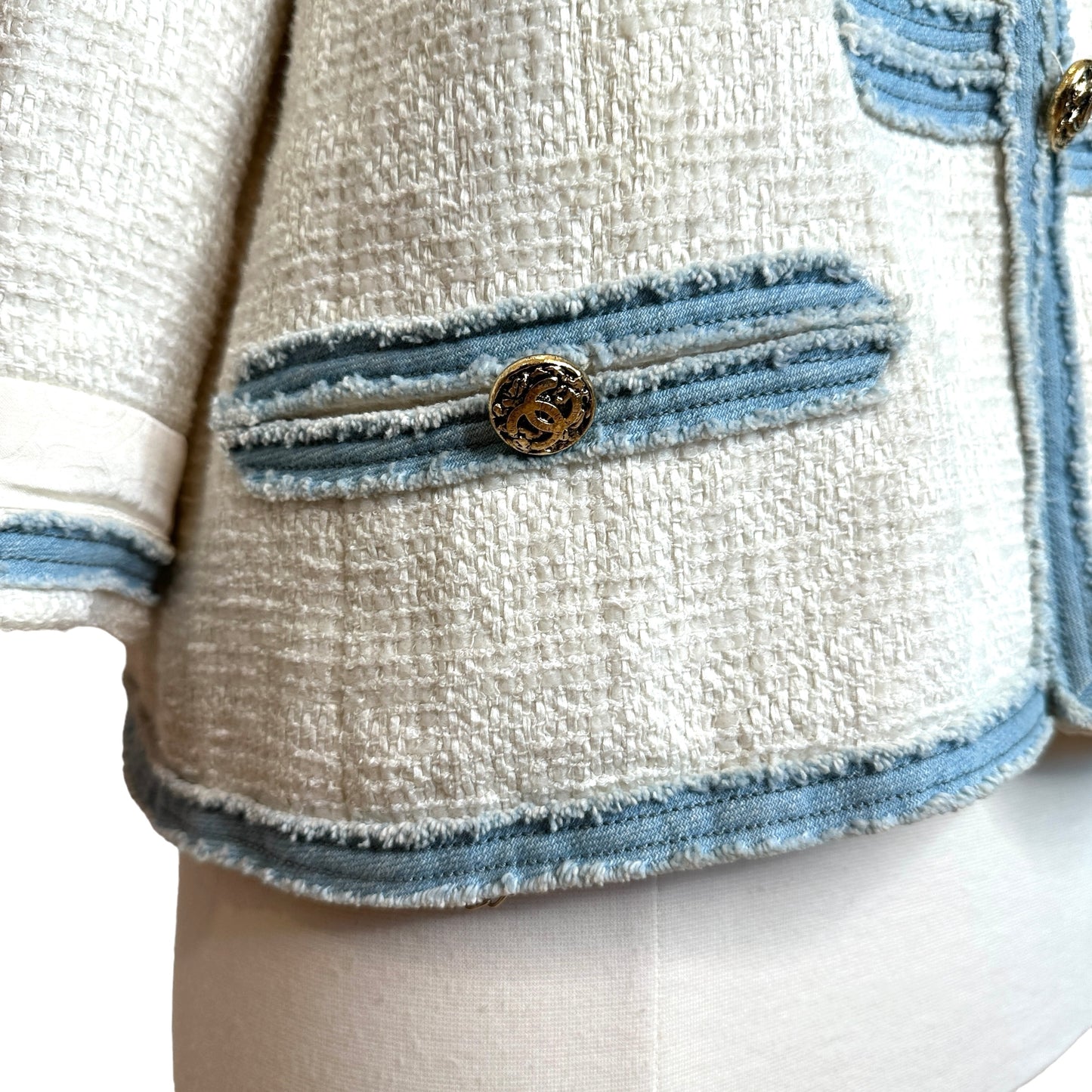 White & Denim Jacket - XL