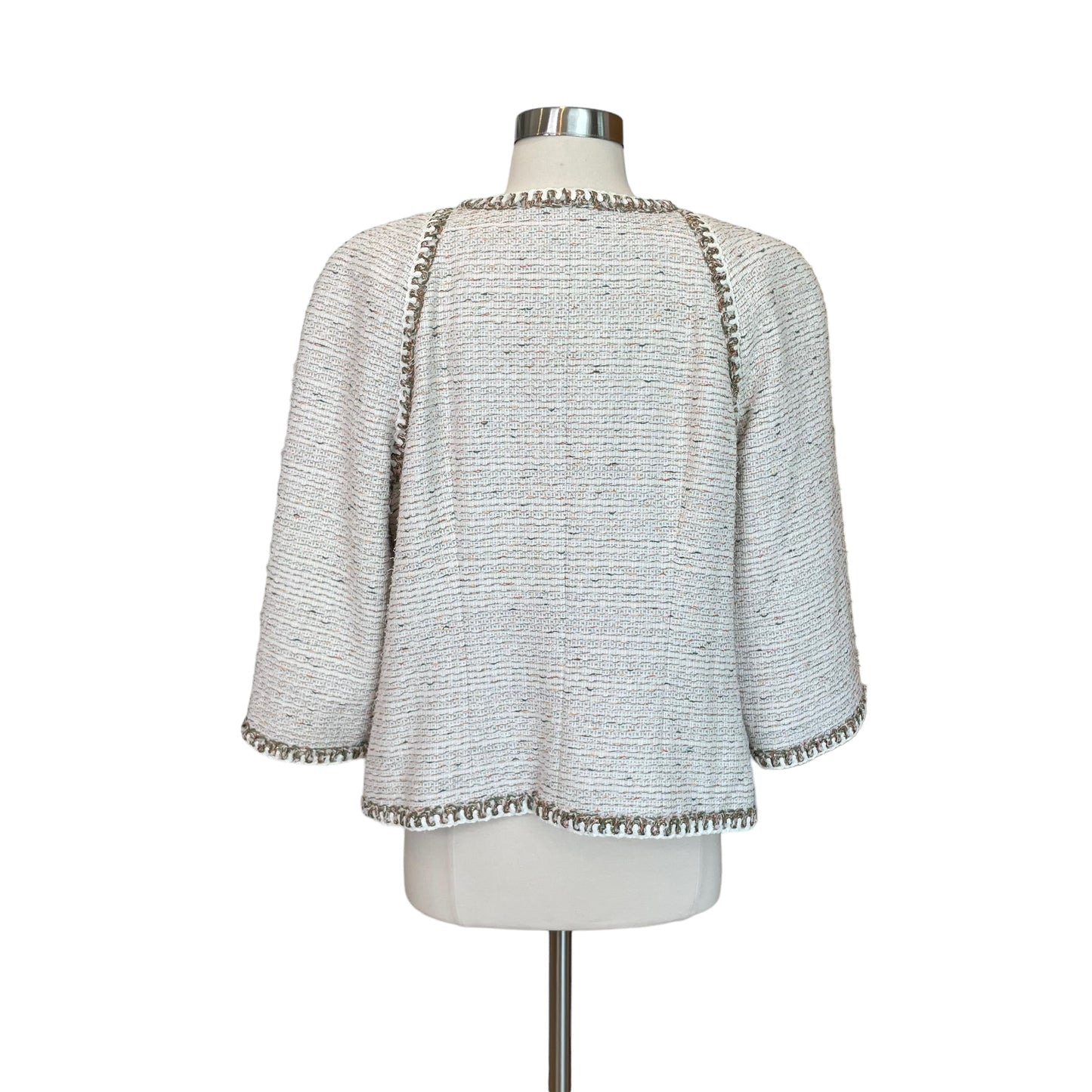 Cream Owl Button Tweed Jacket - L/XL