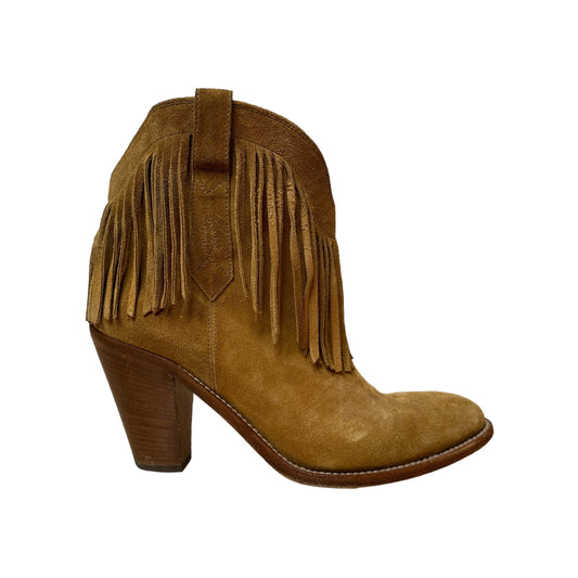Brown Fringed Boots - 9
