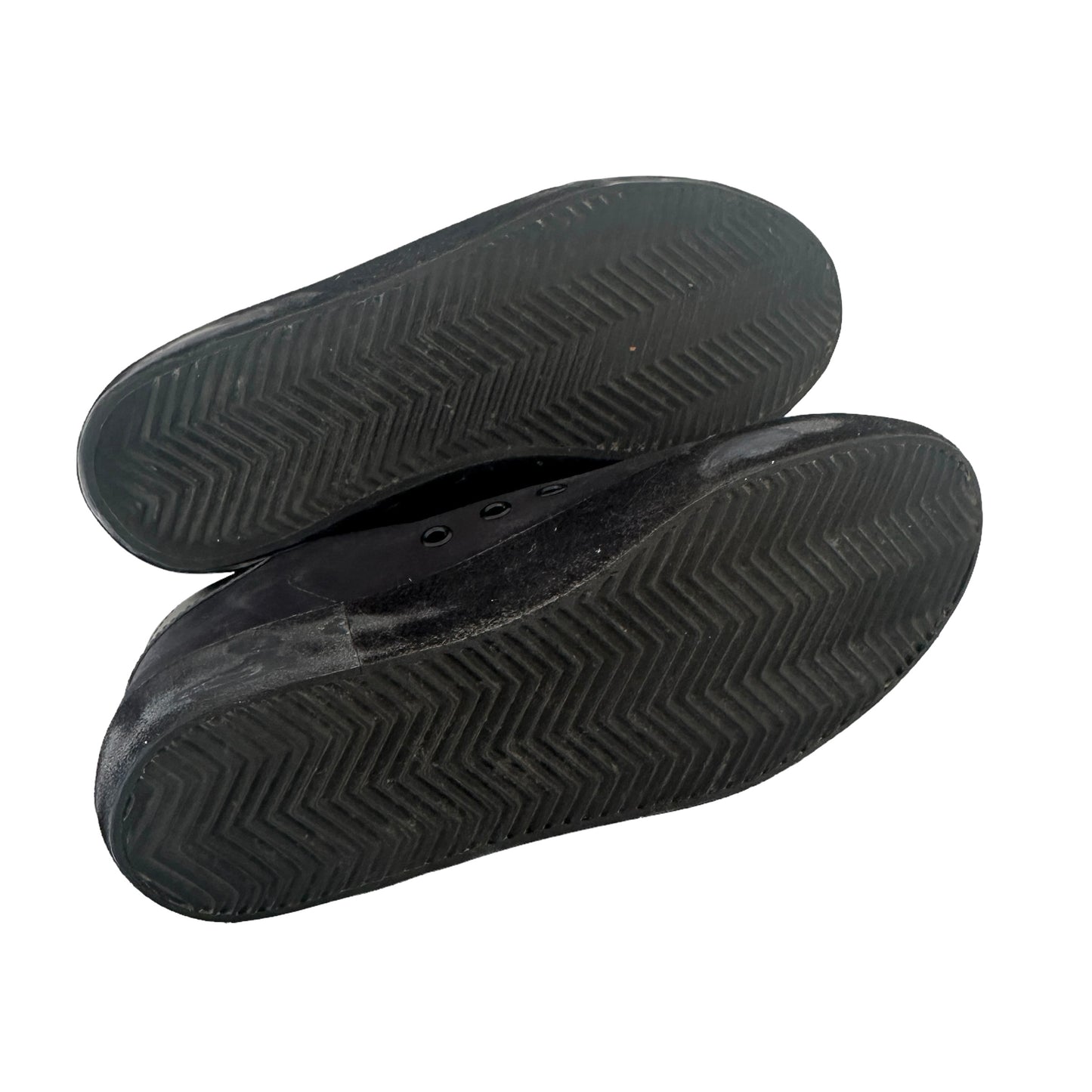 Black Leather & Crystals Sneakers - 9