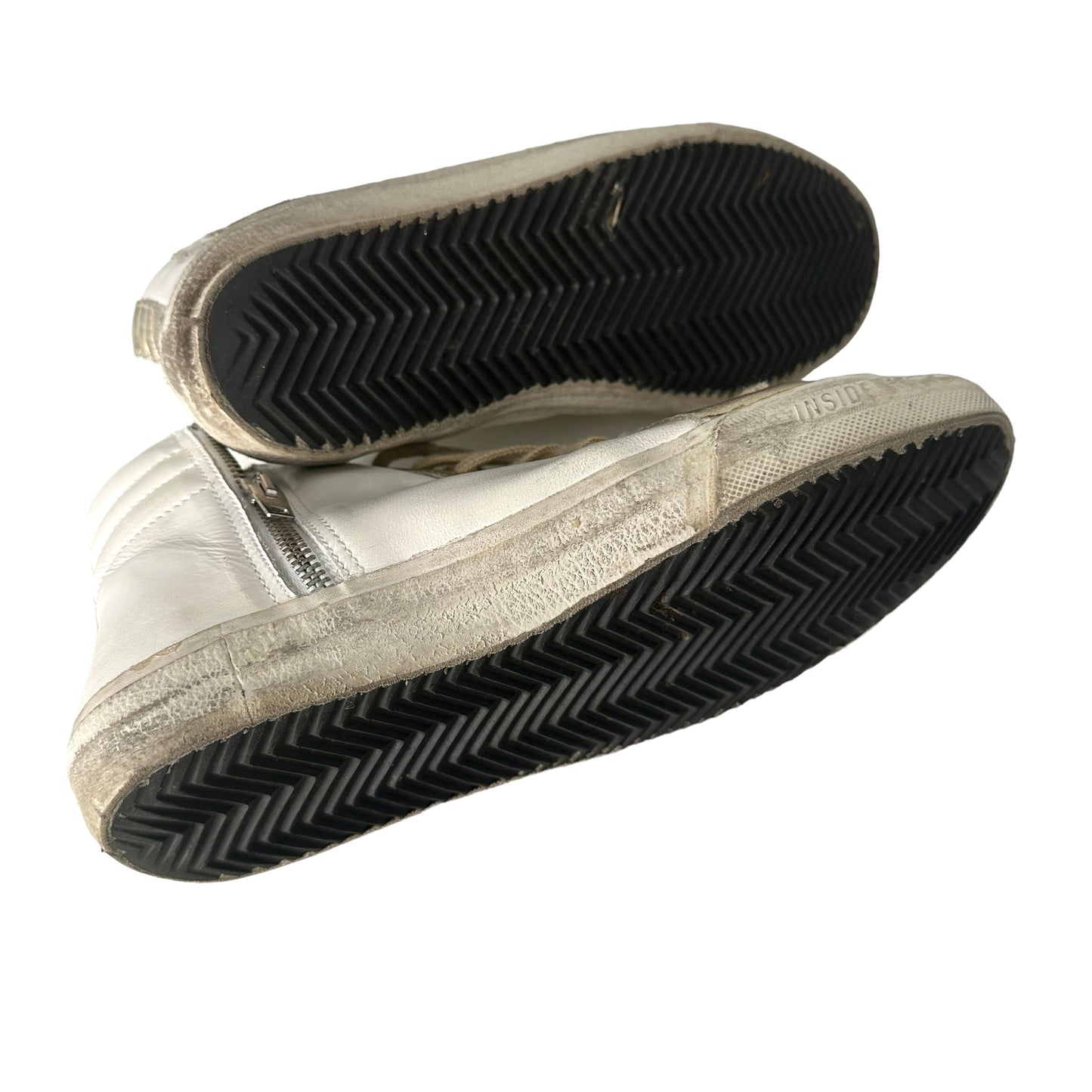 White & Gold Sneakers - 8