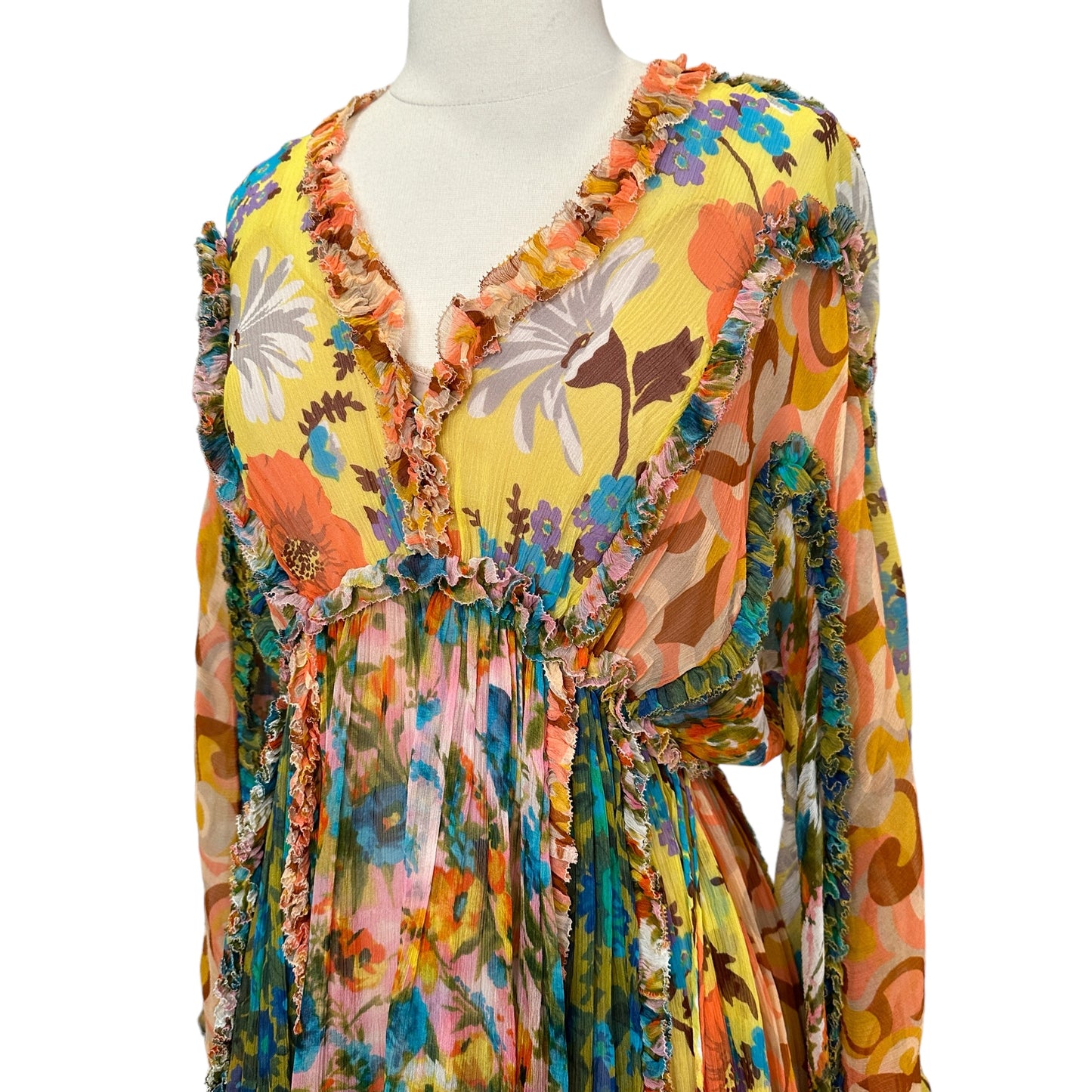 Multicolor Silk Dress - S/M