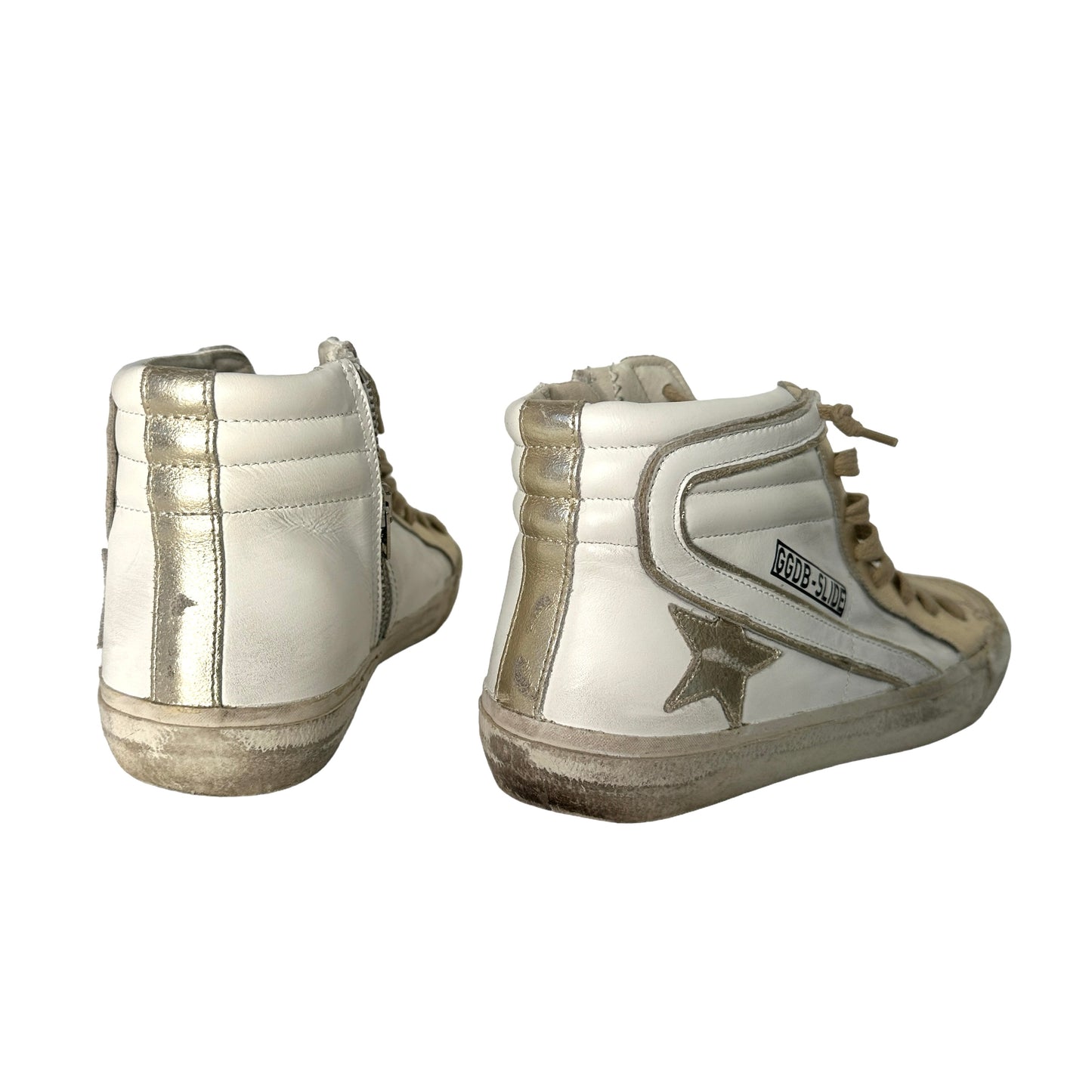 White & Gold Sneakers - 8