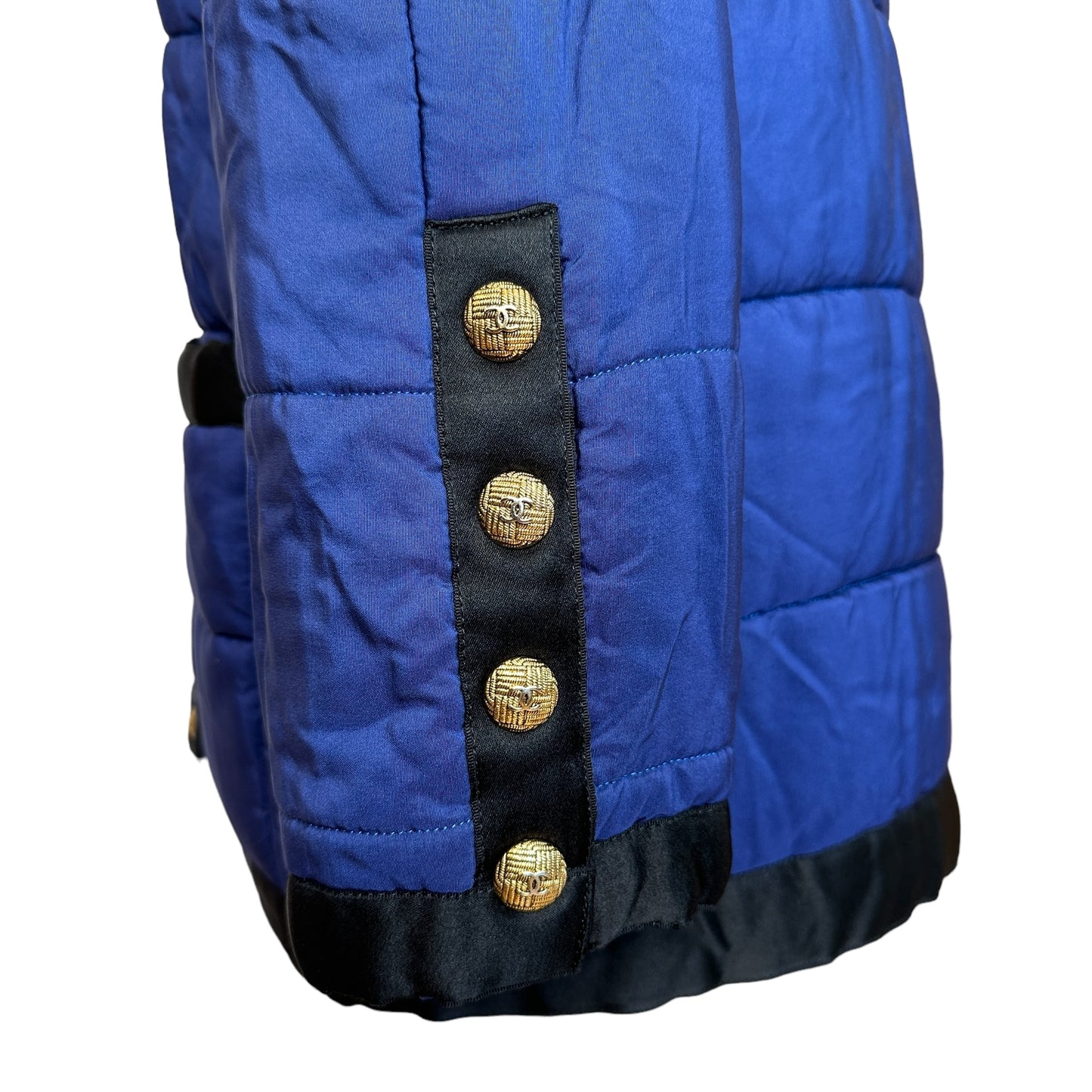 Blue & Black Puffer Jacket - L