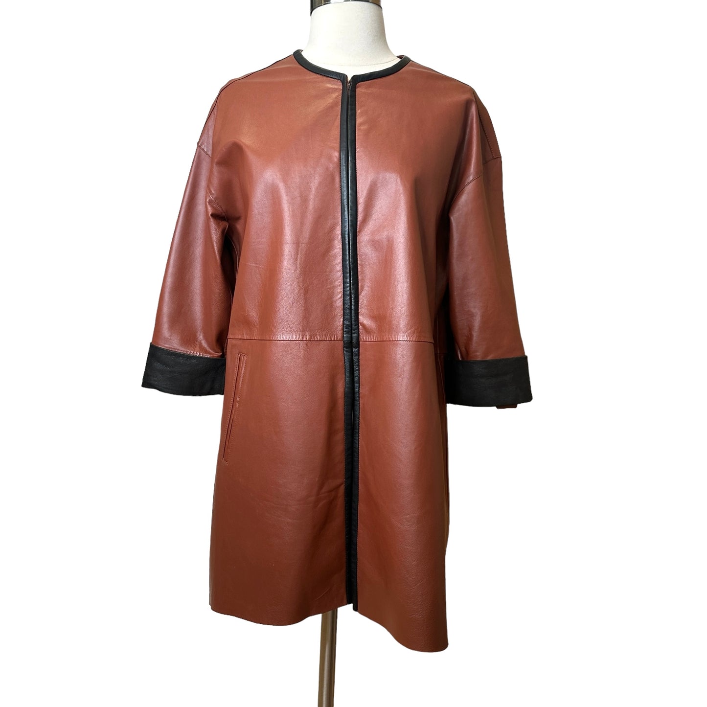 Brown Leather Jacket - M