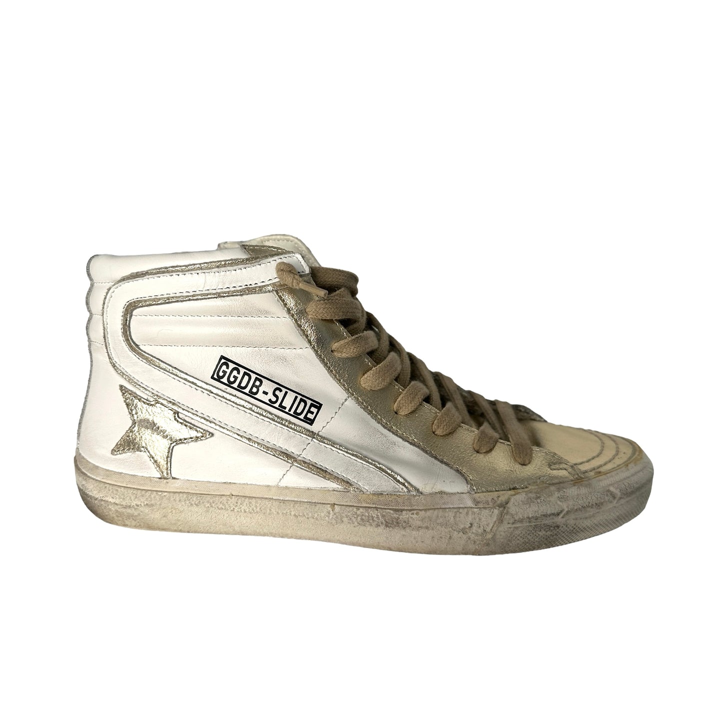 White & Gold Sneakers - 8