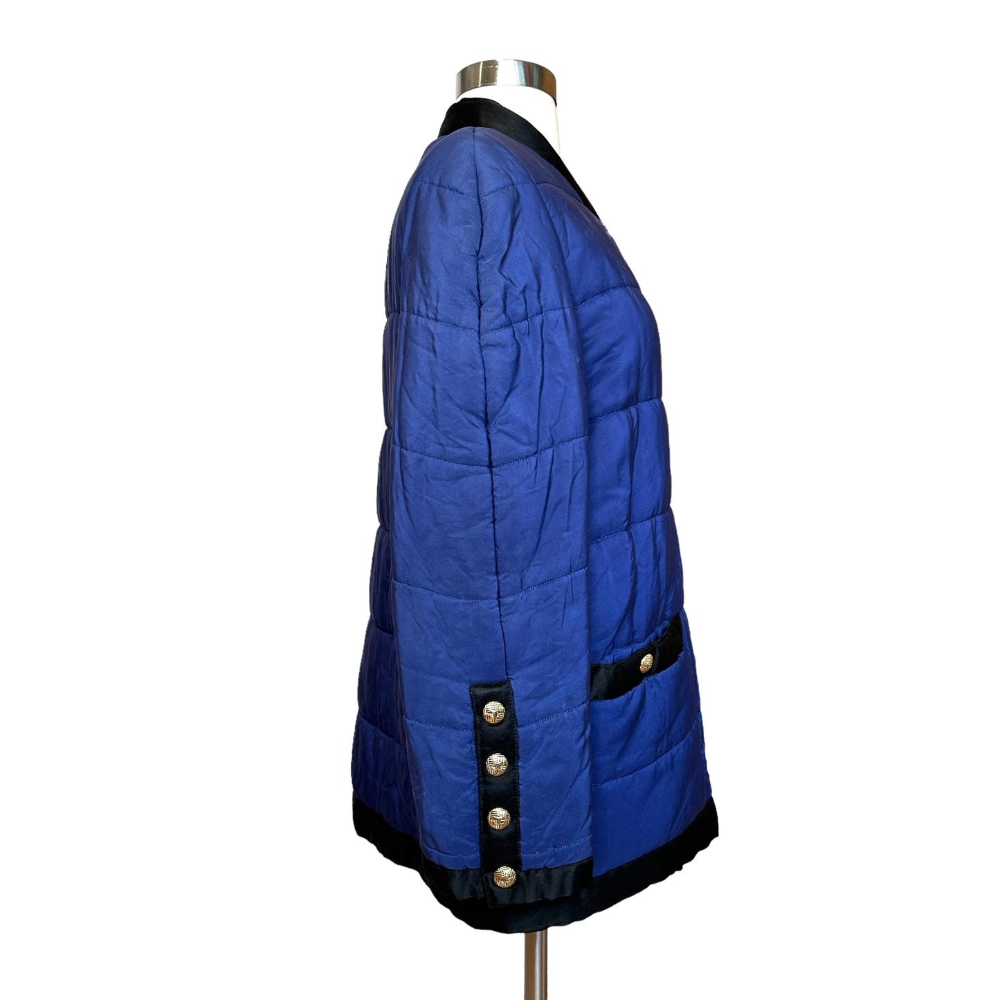 Blue & Black Puffer Jacket - L