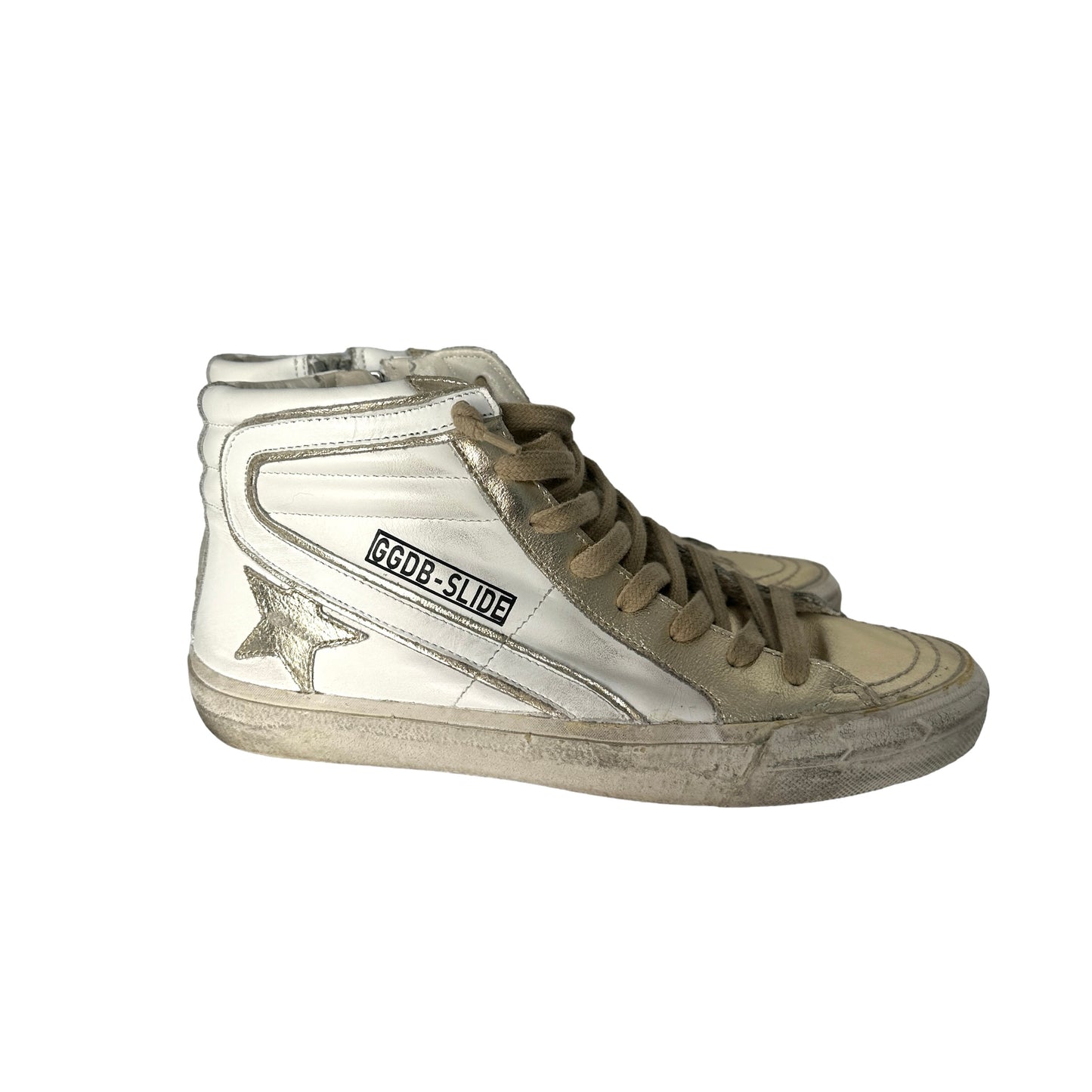 White & Gold Sneakers - 8