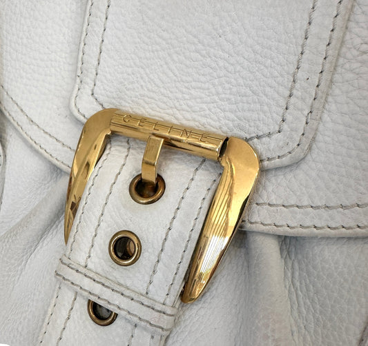 Vintage White Leather Bag