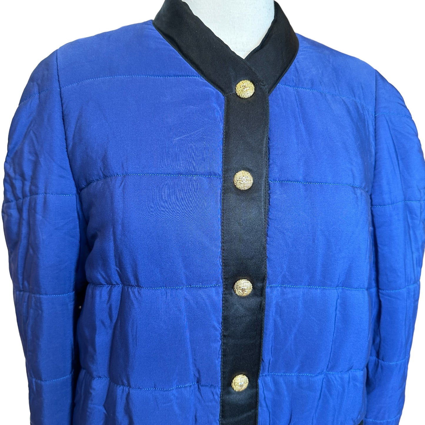 Blue & Black Puffer Jacket - L