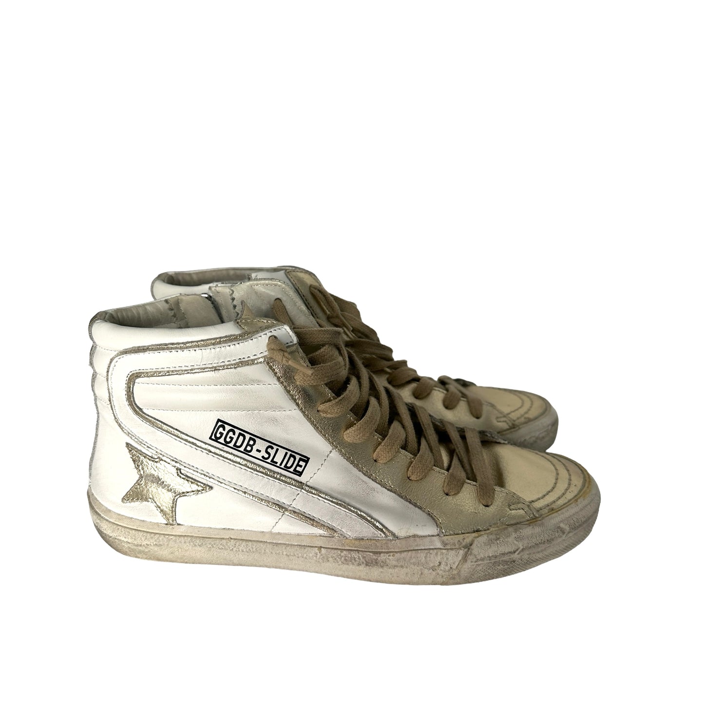 White & Gold Sneakers - 8