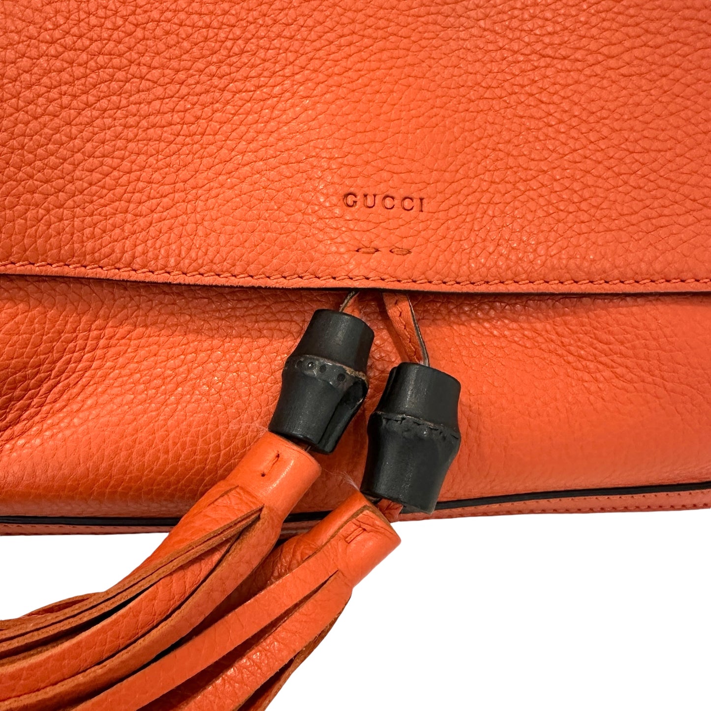 Orange Bamboo Crossbody Bag