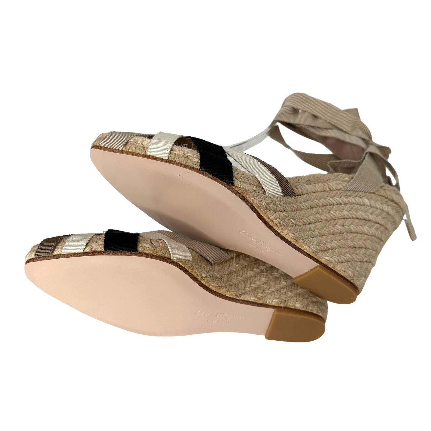 Raffia Wedge Sandals - 8