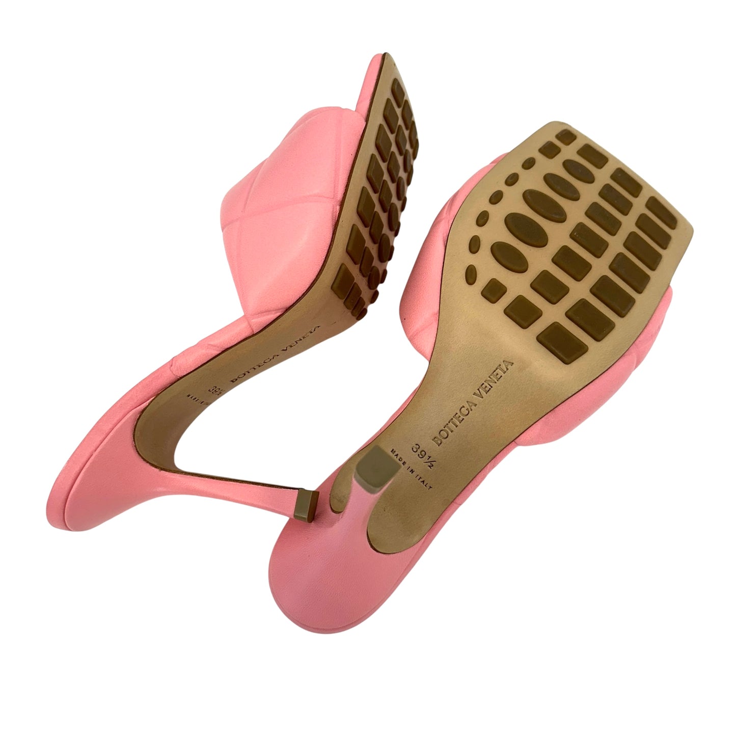 Pink Leather Slides - 9.5