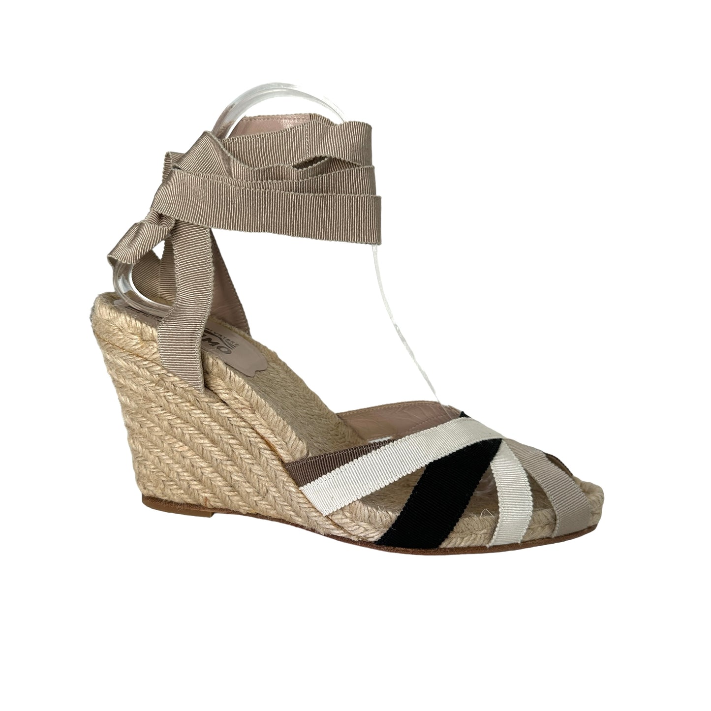 Raffia Wedge Sandals - 8