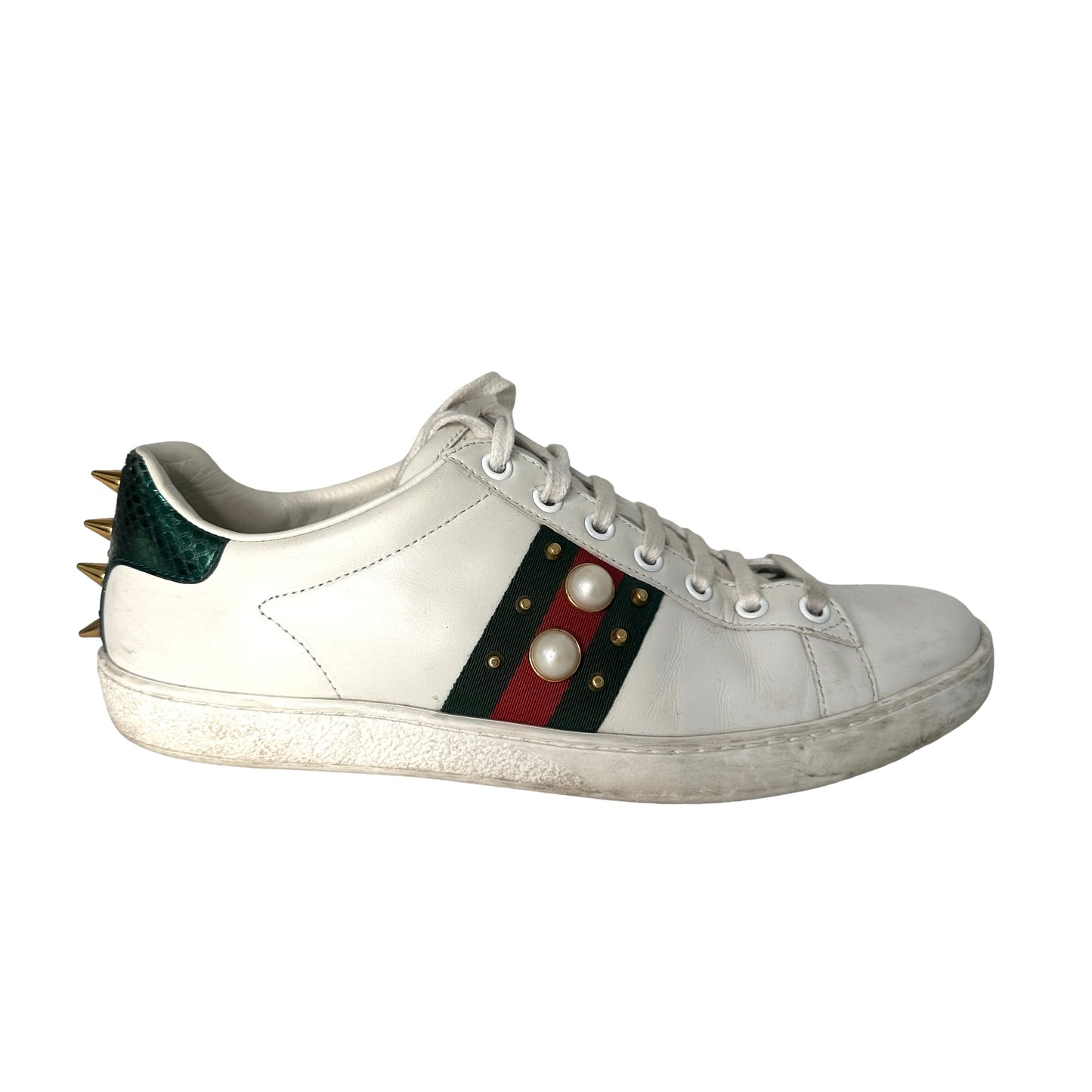 White Leather Sneakers - 8