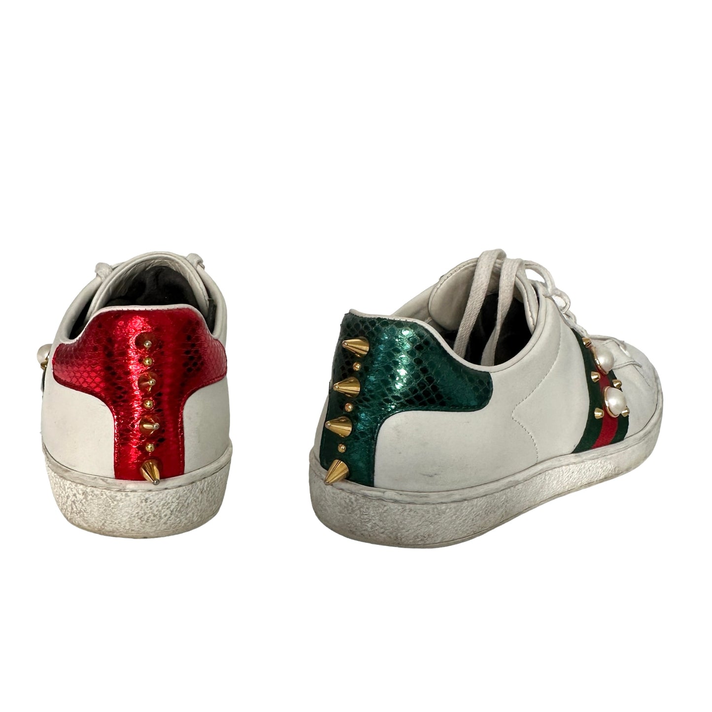 White Leather Sneakers - 8