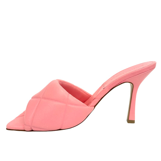 Pink Leather Slides - 9.5