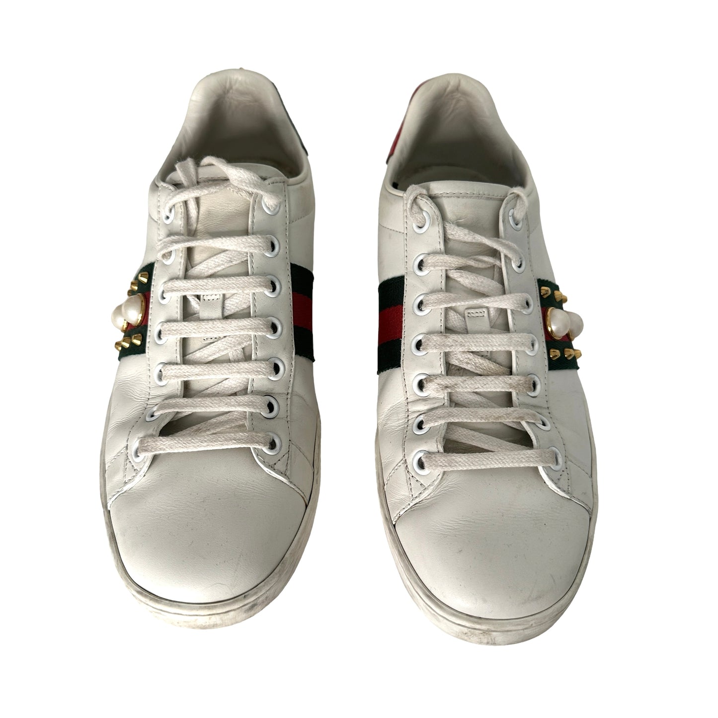 White Leather Sneakers - 8