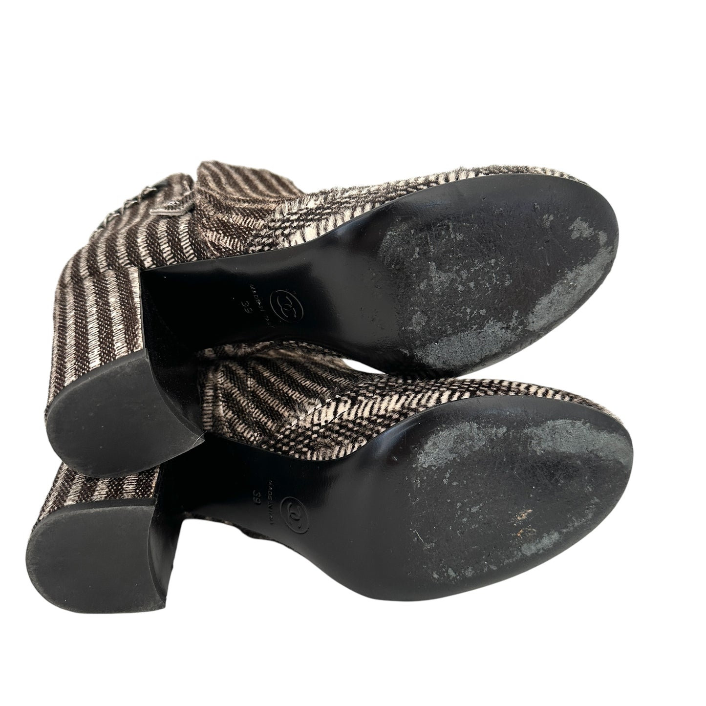 Tweed Heeled Boots - 9