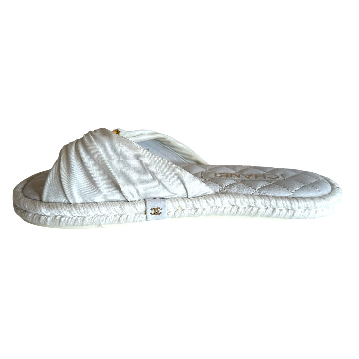 White Logo Sandals - 7