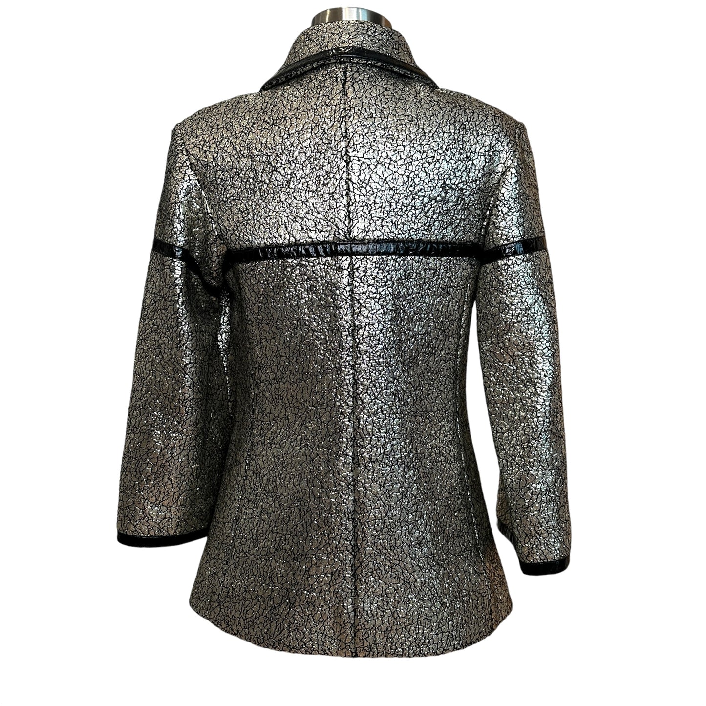 Silver Metallic & Patent Jacket - S