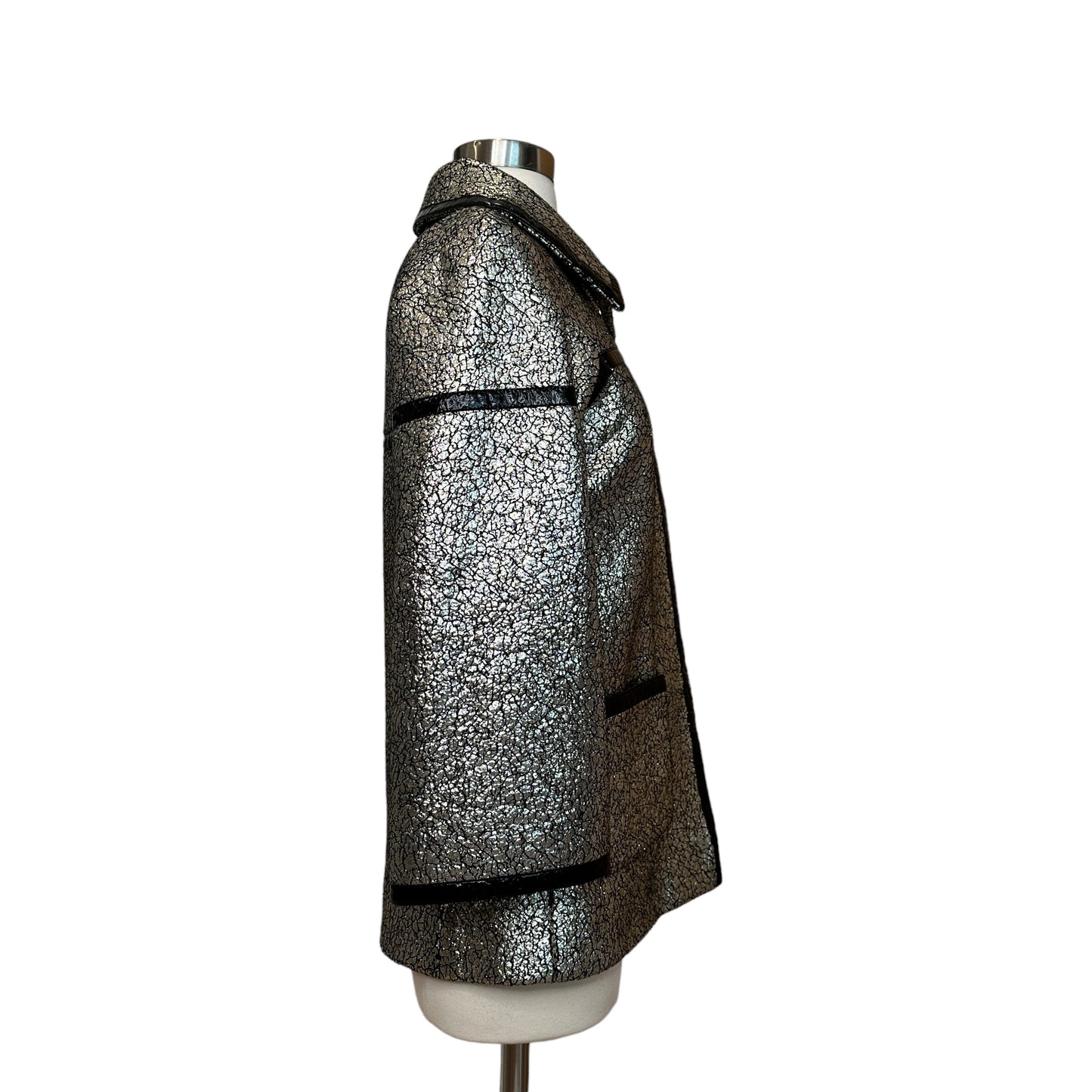 Silver Metallic & Patent Jacket - S