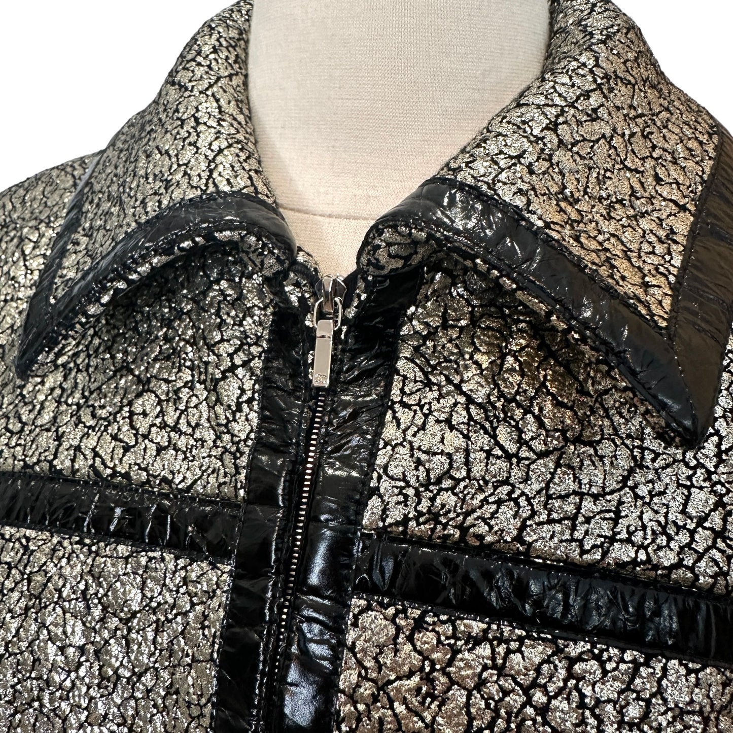 Silver Metallic & Patent Jacket - S