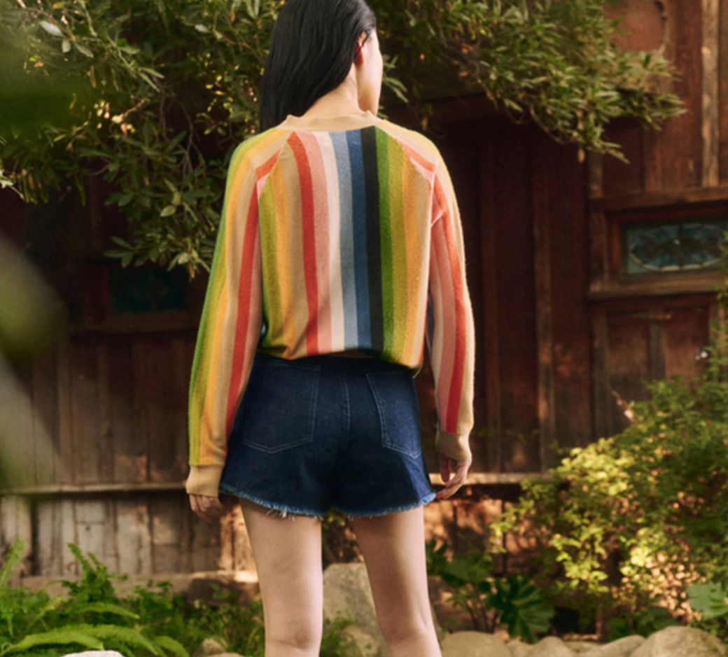 Rainbow Striped Cardigan - S